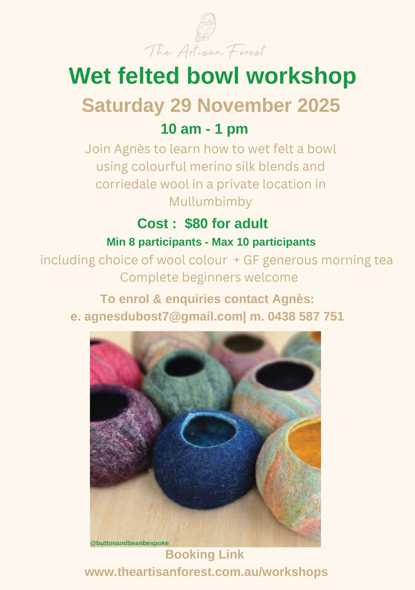 Wet felted bowl